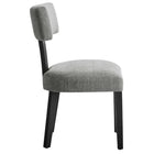 Modway - Nalani Tissu tapis Chaises de salle à manger Ensemble de 2 - Tissage à bruyère gris noir-8