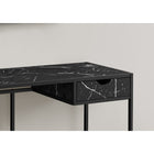 Monarch Specialties - 7572 Bureau 42 po - Faux Marbre Noir/Metal Noir-Design compact et style contemporain idéal pour les petits bureaux à domicile