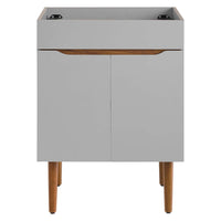 Modway - Harvest 24" Armoire de toilette de salle de bain (lavabo non inclus) - Noyer gris-Étagère de rangement réglable