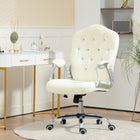 Vinsetto - Chaise de bureau avec hauteur et inclinaison réglables - blanc-Hauteur d’assise réglable de 18,5 po-22,4 po (47 - 57 cm) pour s’adapter à votre style