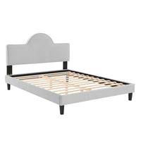 Modway - Soleil Performance Velvet Lit Queen, Gris clair-Lit Queen