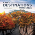 DateWorks - Calendrier Mural de 16 Mois Destinations Exotiques 2025 - 12 po x 12 po - Bilingue-Septembre 2024 - Décembre 2025