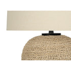 Monarch Specialties - Luminaire - 25 po H Lampe De Table - Rotin - Abat-Jour Beige - Transitionnel-Dimensions assemblées : 18 po L x 18 po P x 25 po H. base : 11,75 po L x 11,75 po P x 12,75 po H. abat-jour : 18 po L x 18 po P x 10,5 po H