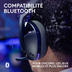 Logitech - G321 LIGHTSPEED, casque gaming Bluetooth sans fil - Noir-Transducteurs audio hautes performances: un son riche et détaillé pour un jeu immersif, pour mieux entendre les bruits de pas, ressentir les explosions et détecter les indices du jeu dès la première utilisation	