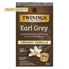 Twinings - Sachets de thé noir Earl Grey vanille crémeuse - paquet de 20-Mélangé avec du thé noir, de la bergamote et de la vanille pour offrir une version douce et crémeuse du thé Earl Grey classique