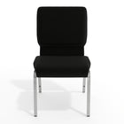 Flash Furniture – Chaise d’église emp. Hercules, 18,5 po de large, siège de 4,25 po d’épaisseur, noir, cadre argenté, 40-Mousse ignifuge CA117