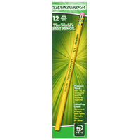 Ticonderoga - Crayons de bois - Extra Dur - #4 2H - Jaune - Paquet de 12-Crayon de bois non taillé