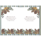 Rosedale - Cartes De souhaits Noël / Enveloppes - 5-1/2 po x 8 po - Pomme de pin - Paquet de 12-Imprimées sur un papier de qualité non couché