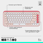 Logitech - Pop Icon ensemble clavier et souris Bluetooth - Rose-Atteignez rapidement ce qui vous intéresse avec la roulette Smartwheel de la souris POP Mouse: passez du suivi de haute précision au défilement rapide en un seul geste pour parcourir les documents et les pages Web en un tour de roulette

