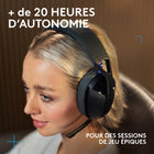 Logitech - G321 LIGHTSPEED, casque gaming Bluetooth sans fil - Noir-Jouez sans limite: G321 offre un port confortable, une qualité de micro claire, des connexions flexibles et des fonctionnalités avancées, pour améliorer votre configuration et votre expérience de jeu	