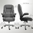 HOMCOM - Fauteuil de bureau avec accoudoirs relevables - gris foncé-La fonction d'inclinaison permet un mouvement de balancement pour la détente 