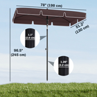 Outsunny - Parasol de patio à inclinaison réglable - 6,5 pi x 4 pi - café-Ajustez rapidement l'angle de votre parasol par rapport au soleil grâce à un simple bouton-poussoir