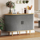 HOMCOM - Buffet avec portes cannelées 47,2 po L - gris-La surface supérieure spacieuse est idéale pour exposer des objets de décoration et des plantes 