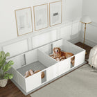 PawHut - Caisse de mise bas avec portes amovibles pour grands chiens - 96 po L x 47 po l x 19 po H-Caractéristiques de nettoyage faciles simplifient l'entretien