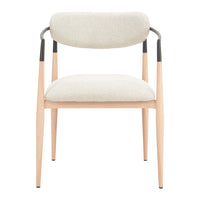 Zuo - Equinox Chaise de salle à manger - Gris huître/Naturel-Soutien confortable des accoudoirs
