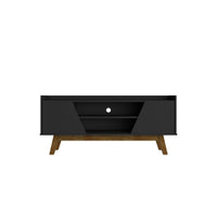 Manhattan Comfort - Meuble TV Marcus 53,14 po style Mid-Century Modern - Noir Mat-Meuble TV autoportant de style milieu du siècle moderne pour salon et chambre