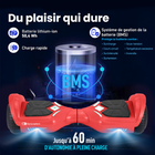 Gyrocopters - Hoverboard PRIME pour enfants - Vitesse de 15 km/h - 300 W - 6,5 pouces - Roues LED - Haut-parleur Bluetooth - Rouge-Vitesse = 15 km/h