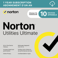 Norton Utilities Ultimate - 10 Devices - 1 Year Subscription-Une adresse e-mail valide doit être fournie lors du paiement