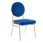 Modway - Craft Performance Velvet Fauteuil d’appoint de salle à manger - Marine d’or-Chaise de salle à manger moderne du milieu du siècle