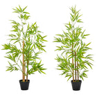 Outsunny - Arbre de bambou artificiel 4 pi - vert-L'ensemble comprend deux beaux bambous artificiels 