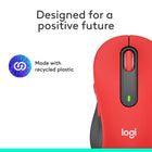 Logitech Signature M650L Souris Sans Fil - Rouge-Entièrement compatible avec Windows 11