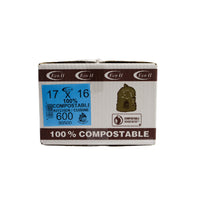 Eco II - Sacs Compostable Industriel - 17 po x 16 po - Givré - paquet de 600-17 po x 16 po
