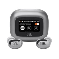JBL - Live Buds 3 Écouteurs intra sans fil avec réduction de bruit - Argent-Les haut-parleurs dynamiques de 10 mm des JBL Live Buds 3 profitent du Son Signature JBL. Chaque haut-parleur est parfaitement réglé pour fournir des basses profondes, des médiums équilibrés et des aigus raffinés, le tout à n’importe quel niveau de volume. Le Son Spatialisé JBL vous donne l’impression d’être à un concert, car le son peut venir de pratiquement n’importe où autour de vous