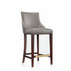 Manhattan Comfort - Shubert tabouret de bar moderne 22,64" en similicuir rembourré - taupe foncé-Capacité de poids : 250 lb