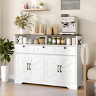 HOMCOM - Buffet armoire de rangement 47,2 po L - blanc-Étagère réglable à trois niveaux pour s’adapter à différents besoins de rangement 
