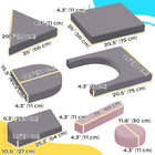 Qaba - Ensemble de construction de fort modulaire pour enfants, canapé et 12 pièces - Gris-La mousse 28D douce et à haute élasticité assure confort et sécurité 