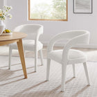 Modway - Pinnacle Boucle Tapis Chaise à manger Ensemble de 2 - Ivoire-Épingles de pied non marquées