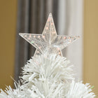 HOMCOM - Arbre de Noël Artificiel Pré-illuminé 2 - 5 Pieds pour Table - Blanc-La base en plastique aide à ajouter de la stabilité 