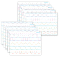 Ashley Productions - ASH97017 Smart Poly PosterMat Pals Économiseurs d'espace - 13" x 9-1/2" - Tracé pré-écriture - Paquet de 10-C'est une affiche, c'est un sous-main, c'est les deux! Parfait pour une taille plus petite pour une utilisation facile en classe, à la maison, au bureau ou en déplacement!