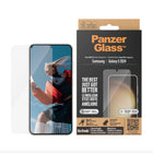 PanzerGlass - Ultra-Wide Fit Protecteur d'écran pour Samsung S24 - Transparent-Garde votre appareil à l'abri de vos tâtonnements, chutes et fissures quotidiens