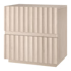 Hudson&Canal - Table de chevet rectangulaire cannelée Jaylen - 24 po l - Blanc aulne-Capacité de charge totale : 22,7 kg (50 lb), chaque tiroir peut contenir jusqu’à 3,4 kg (7,5 lb)