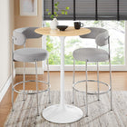 Modway - Lippa Rond de 28 po Bois Bar Table, Blanc Naturel-Socle métallique résistant aux éclats