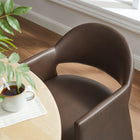 Modway - Talia Cuir végane Fauteuil à manger - Espresso-Siège/dossier rembourré fixe