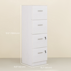HOMCOM - Armoire de classement verticale à 4 tiroirs verrouillable - blanc-Conception anti-basculement pour plus de sécurité 