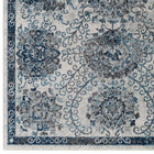 Modway - Entourage Treillis marocain floraux vieillis Kensie Tapis de 5 pi l x 8 pi L - Ivoire et bleu-Résistant aux taches / Facile à nettoyer