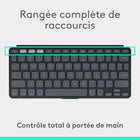 Logitech - Keys-To-Go 2, clavier sans fil portable pour iPad avec protection intégrée - Graphite-Application Logi Options+: personnalisez l'ensemble des touches de fonction du clavier pour un travail en déplacement simple et efficace (disponible sous Windows et macOS uniquement)