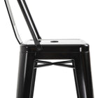 HOMCOM tabourets de bar industriels avec dossier amovible et cadre en métal - noir - paquet de 4-Dimensions de l’assise : 11,8 po l x 11,8 po P x 30,1 po H (30 x 30 x 76,5 cm)
