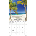 DateWorks - 2026 Calendrier Mural 16 Mois - 12 po x 12 po - Des Plages - Bilingue -Septembre 2025 - Décembre 2026