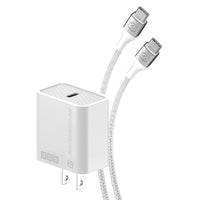 Scosche - chargeur rapide USB-C PowerVolt 20 watts avec câble tressé de 1,8 m - blanc -Le chargeur 20 watts Power Delivery USB-C offre la recharge rapide.