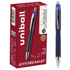 uniball - Stylos à bille rétractables Jetstream RT - 0,7 mm - Encre bleu - Paquet de 12-Les stylos JETSTREAM RT sont dotés d’une encre hybride qui offre la fluidité et l'éclat d'un stylo à encre gel sans sacrifier le séchage rapide vitesse d'un stylo à bille