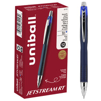 uniball - Stylos à bille rétractables Jetstream RT - 0,7 mm - Encre bleu - Paquet de 12-Les stylos JETSTREAM RT sont dotés d’une encre hybride qui offre la fluidité et l'éclat d'un stylo à encre gel sans sacrifier le séchage rapide vitesse d'un stylo à bille