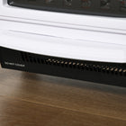 HOMCOM - Foyer électrique 750/1500 W, blanc-Matériau : cadre principal en ABS, verre trempé, dessus en ABS, porte en ABS, pieds en ABS  