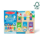 Melissa & Doug - Tableau de la routine quotidienne-Aidez les enfants à prendre de bonnes habitudes, à développer leur estime de soi et à développer leur indépendance grâce au tableau en bois recto-verso de mes routines quotidiennes, avec 10 rabats à retourner une fois les tâches quotidiennes terminées