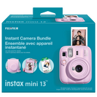 FUJIFILM - Ensemble avec appareil instantané instax mini 13 - Rose bonbon-Boîtier aux formes arrondies avec logo au fini métallique