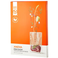 Anova - Sacs prédécoupés pour scelleuse sous vide de précision - Paquet de 50-comprenant 50 sacs de 21,84 cm x 29,97 cm (8,6 po x 11,8 po) avec des hauts faciles à déchirer, vous pouvez déposer vos aliments directement dans votre sac, le sceller et passer immédiatement à la cuisson. Une option parfaite pour le cuisinier qui aime aller vite dans la cuisine.