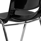 Flash Furniture - Chaise coquille noire ergonomique et empilable de la série HERCULES avec hauteur de siège de 18 po.-Le dossier ventilé permet la circulation de l'air